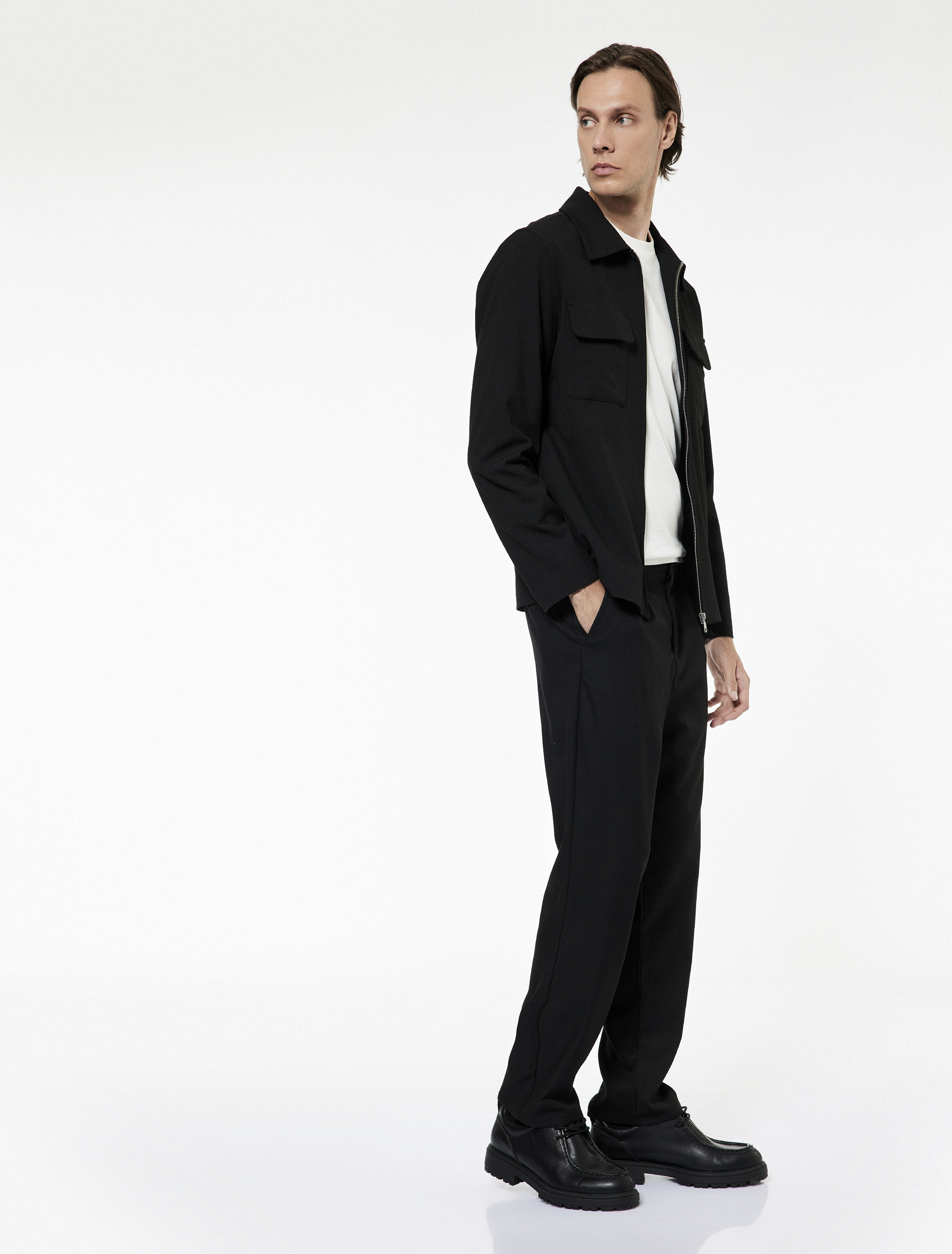   Rahat Kalıp Pile Detaylı Cepli Uzun Chino Pantolon