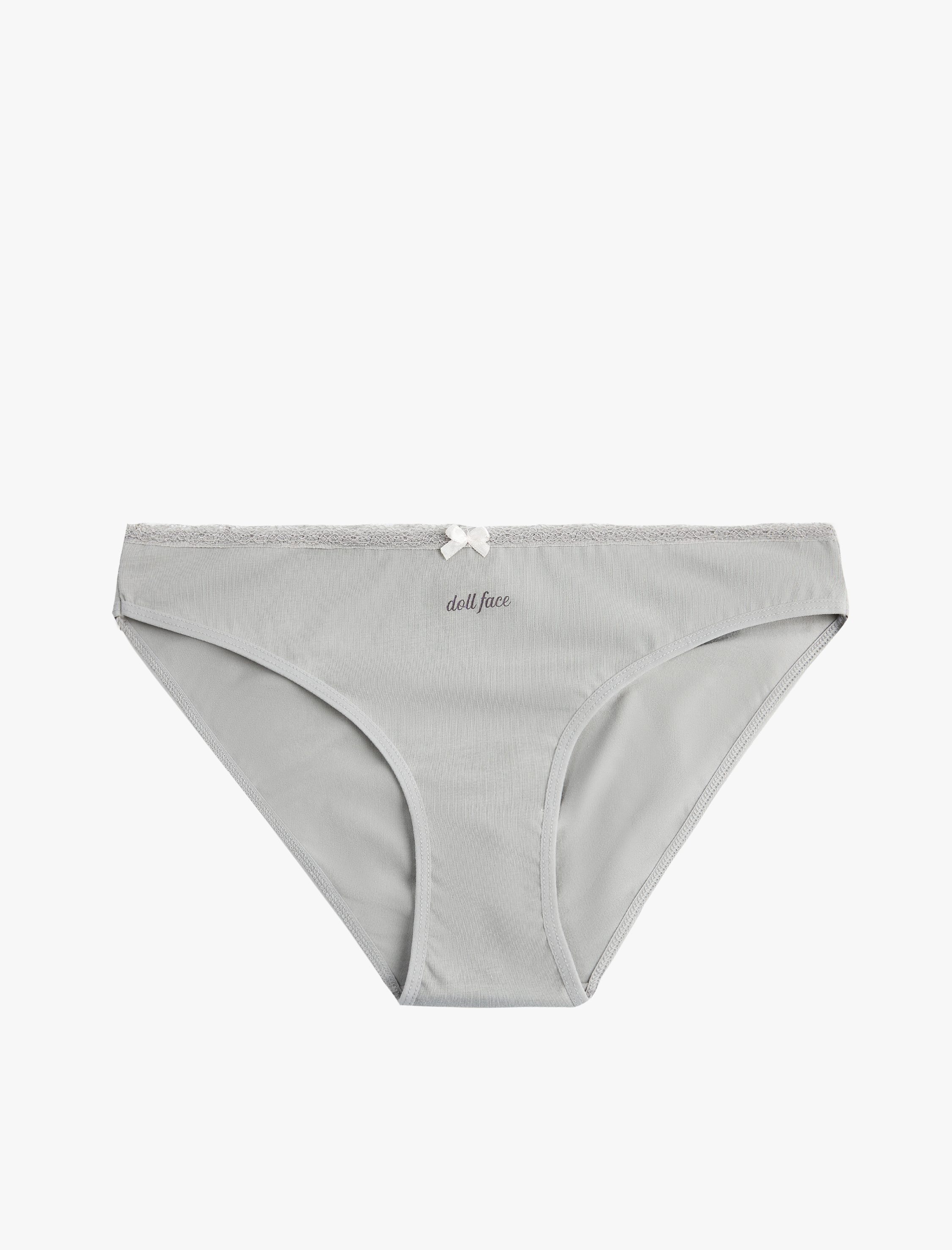   Pamuklu Rahat Kalıp Kurdele Detaylı Baskılı 3'lü Brief Külot Seti