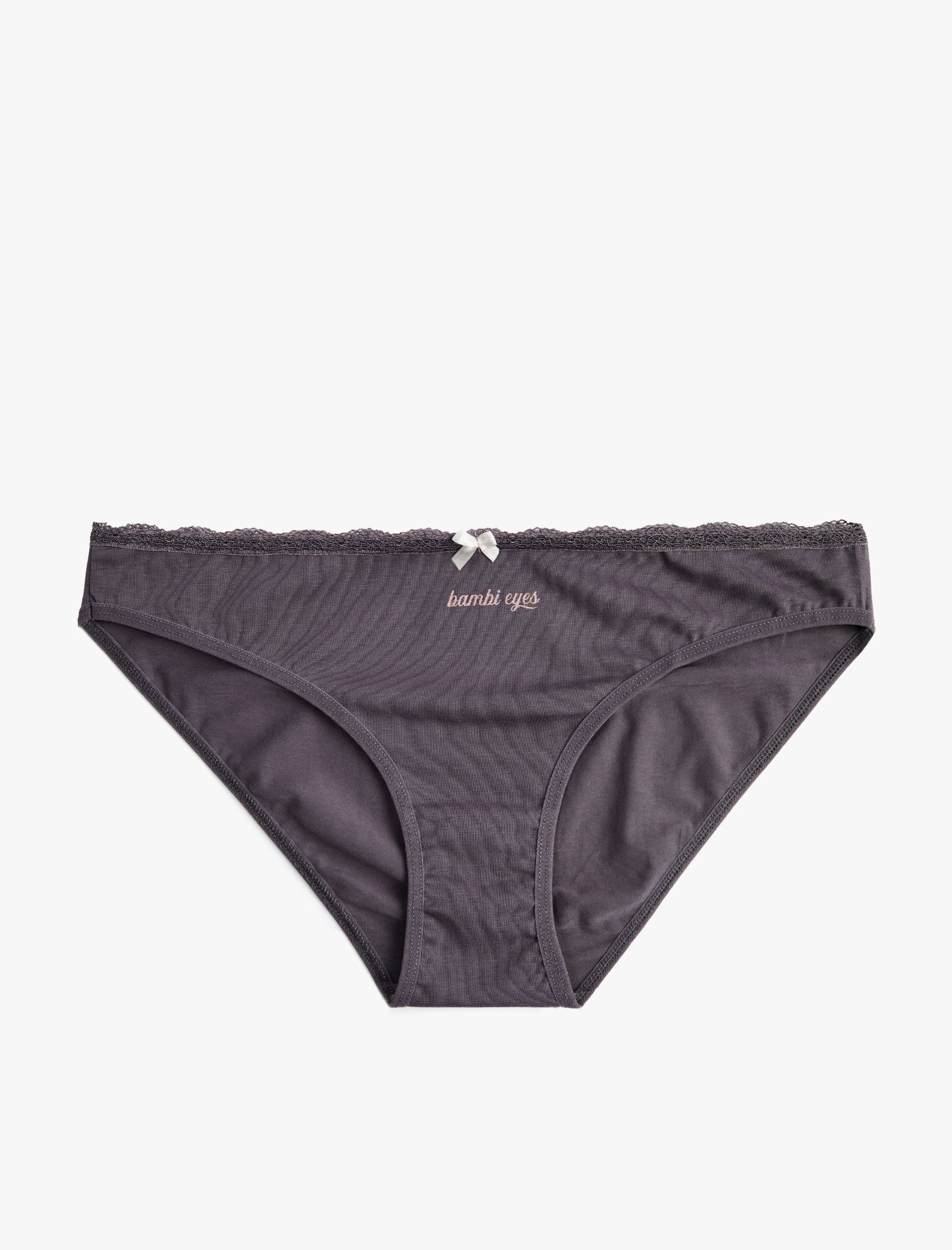   Pamuklu Rahat Kalıp Kurdele Detaylı Baskılı 3'lü Brief Külot Seti