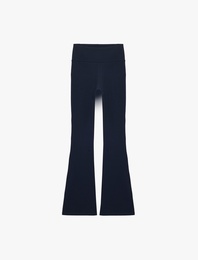 İspanyol Paça Slim Fit Yüksek Bel Spor Tayt
