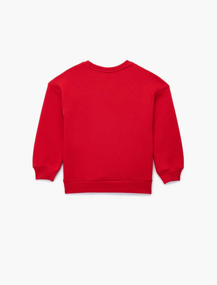 Kız Çocuk Bisiklet Yaka Uzun Kollu Atatürk Baskılı Sweatshirt