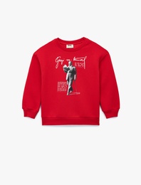 Bisiklet Yaka Uzun Kollu Atatürk Baskılı Sweatshirt