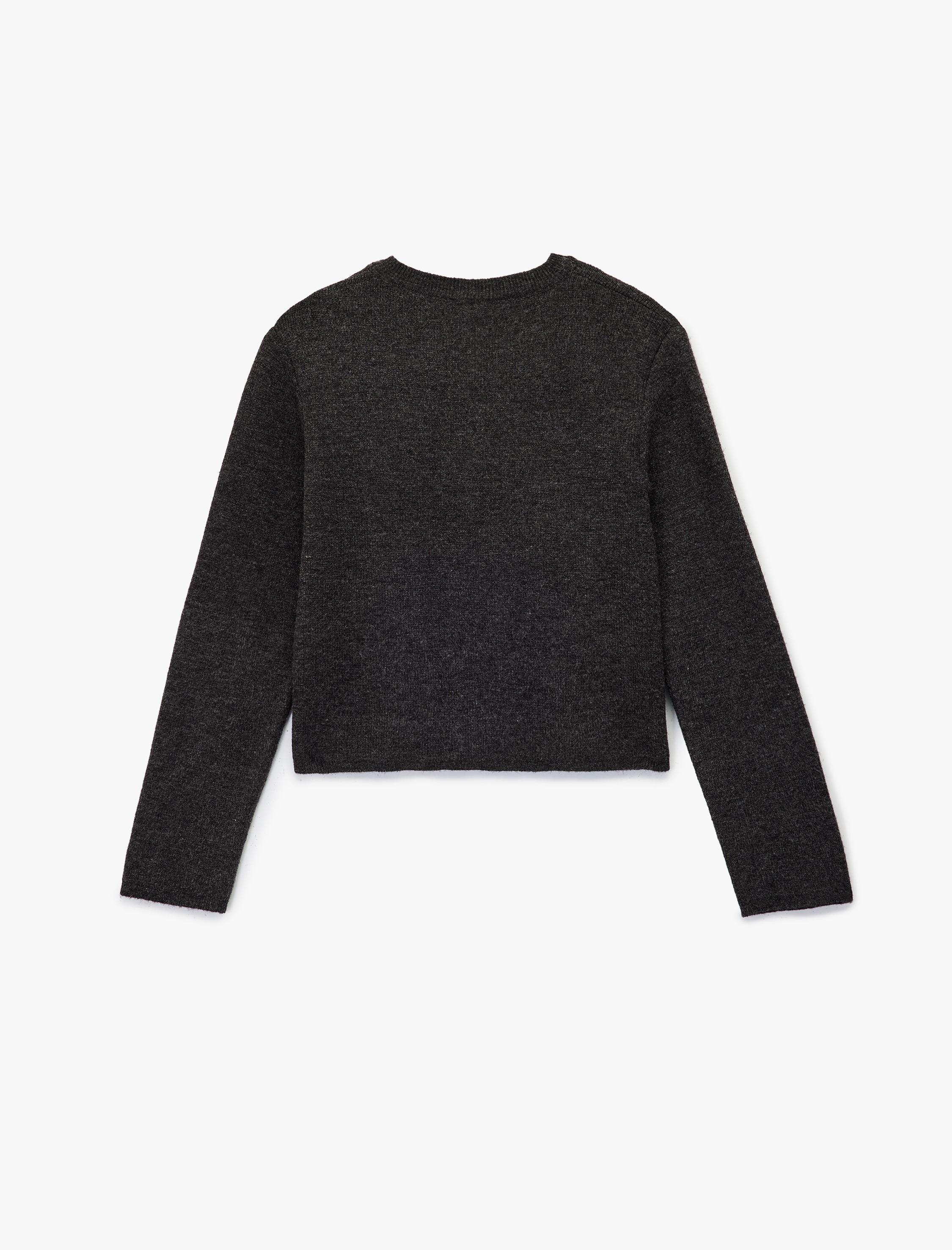   Cepli Gold Düğme Detaylı Uzun Kollu Bisiklet Yaka Triko Hırka