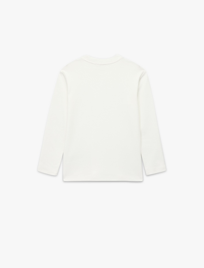 Erkek Çocuk Pamuklu Uzun Kollu Bisiklet Yaka Atatürk Baskılı Tişört