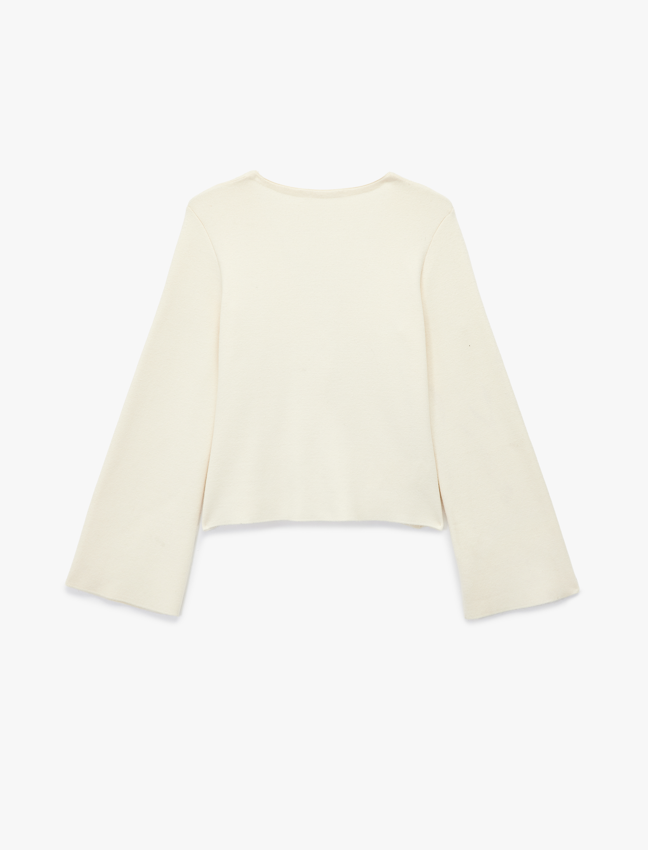   V Yaka Uzun Kollu Metal Aksesuar Detaylı Triko Hırka