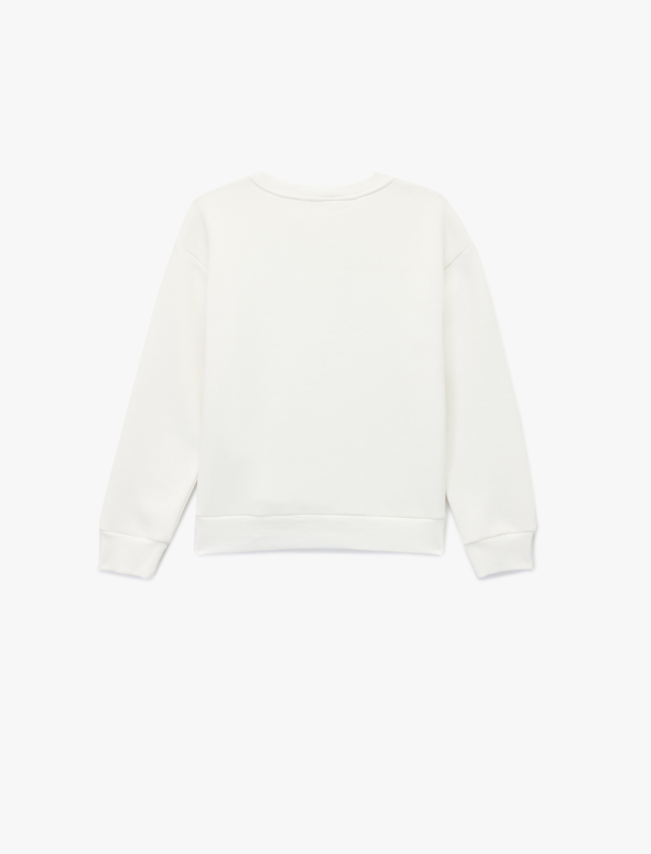  Kız Çocuk Ayıcık Baskılı Uzun Kollu Bisiklet Yaka Sweatshirt