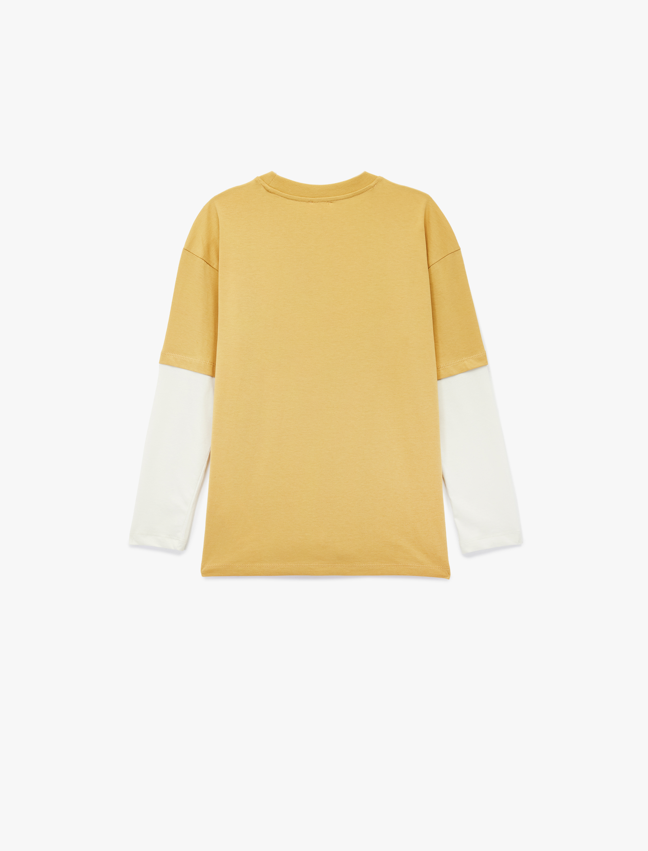  Erkek Çocuk Pamuklu Uzun Kollu Bisiklet Yaka Baskılı Tişört