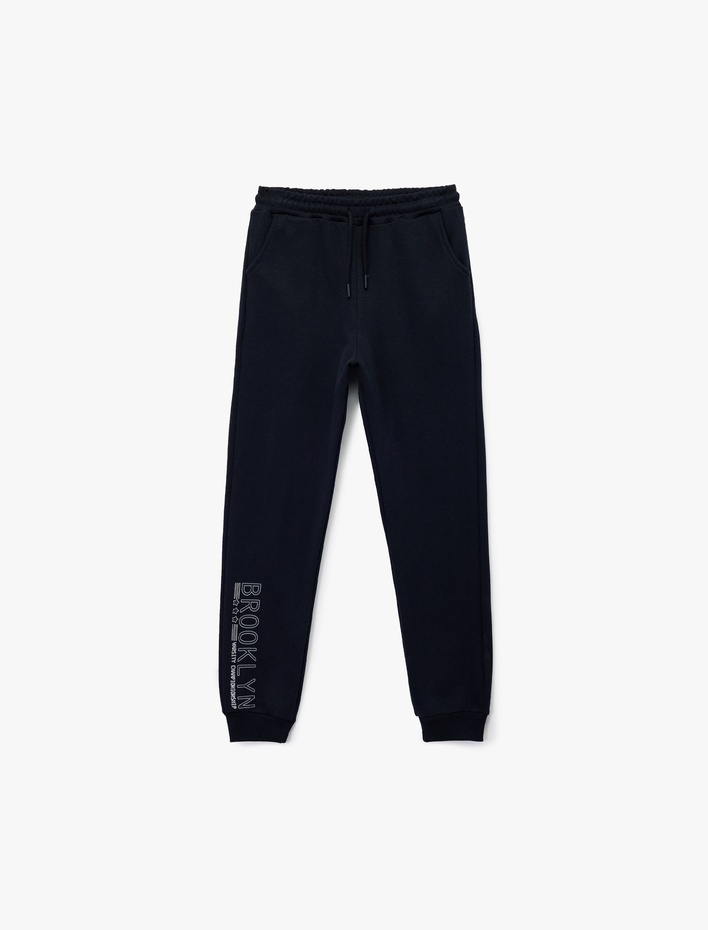 Erkek Çocuk Beli lastikli Baskı Detaylı Cepli Jogger Eşofman Altı