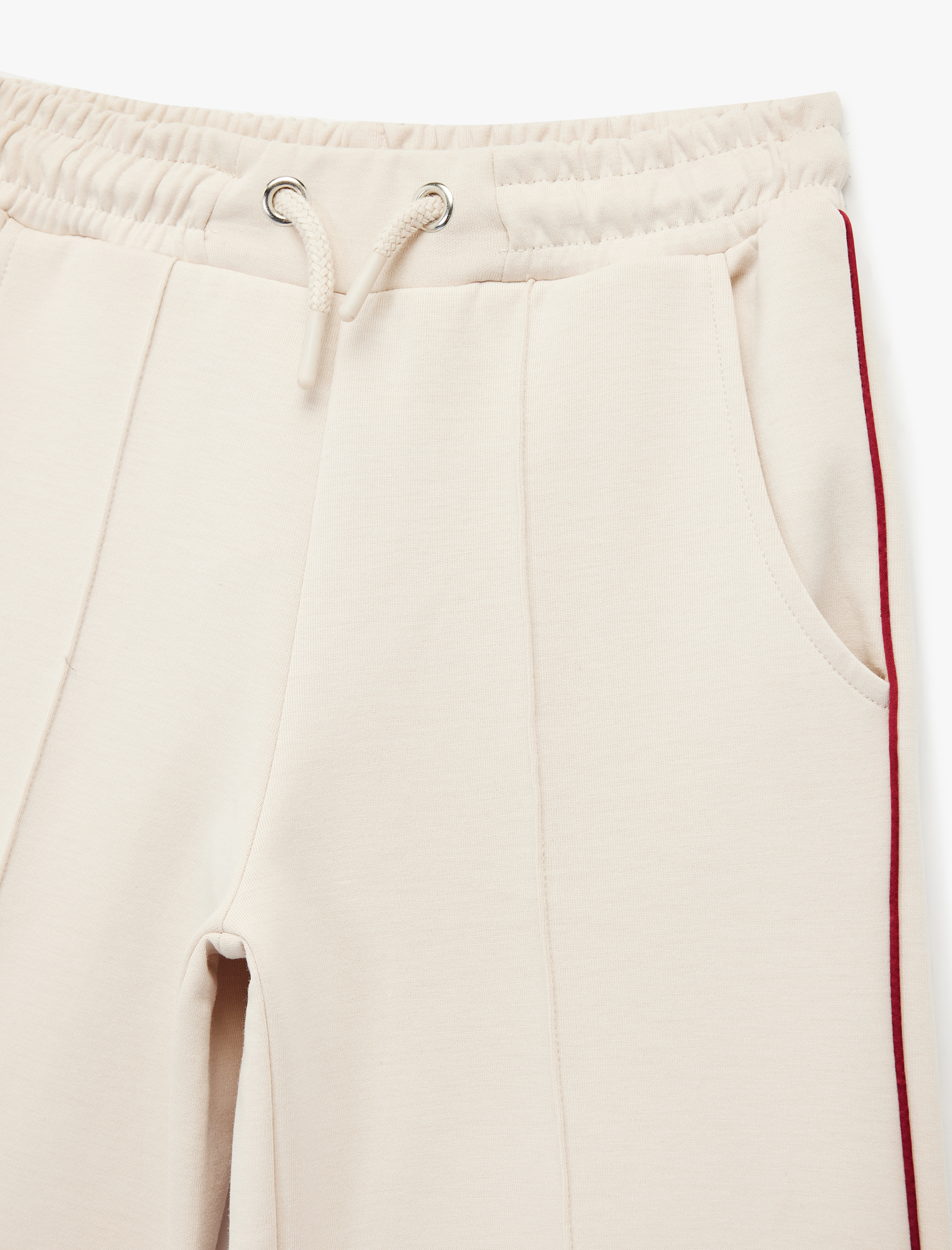  Kız Çocuk Pamuklu Beli Bağcıklı Cepli Geniş Paça Eşofman Altı