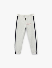 Pamuklu Beli Bağcıklı Şardonlu Jogger Eşofman Altı