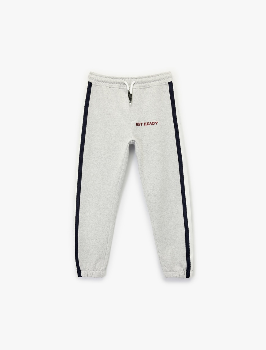  Erkek Çocuk Pamuklu Beli Bağcıklı Şardonlu Jogger Eşofman Altı