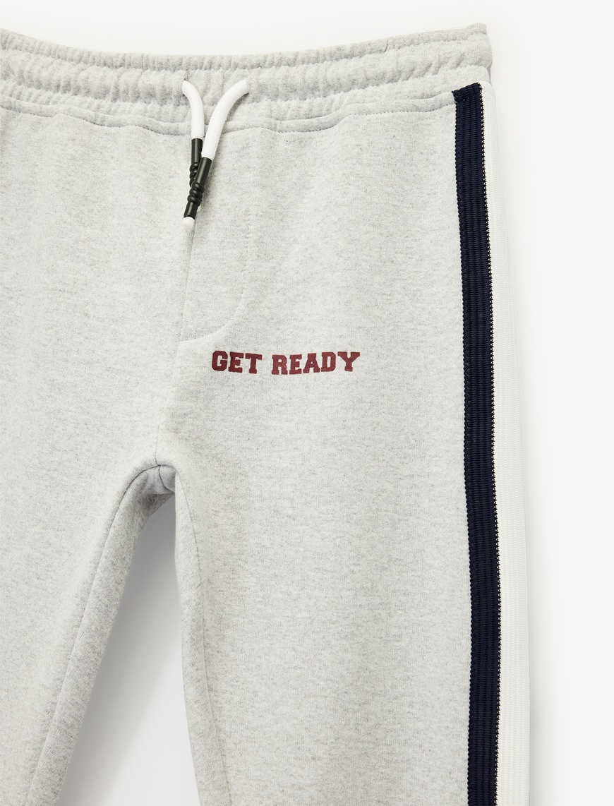  Erkek Çocuk Pamuklu Beli Bağcıklı Şardonlu Jogger Eşofman Altı