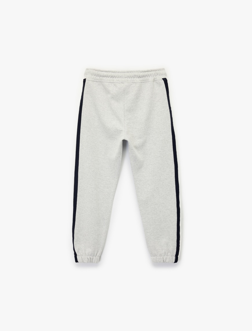  Erkek Çocuk Pamuklu Beli Bağcıklı Şardonlu Jogger Eşofman Altı