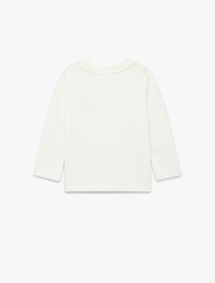 Erkek Bebek Pamuklu Uzun Kollu Bisiklet Yaka Atatürk Baskılı Tişört