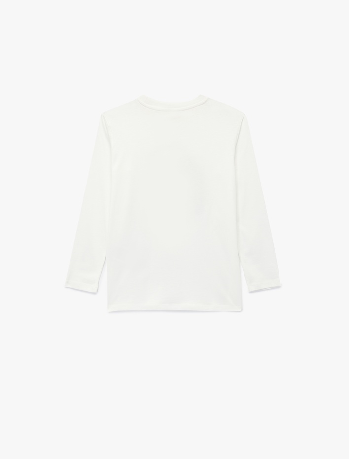 Erkek Çocuk Pamuklu Uzun Kollu Bisiklet Yaka Atatürk Baskılı Tişört