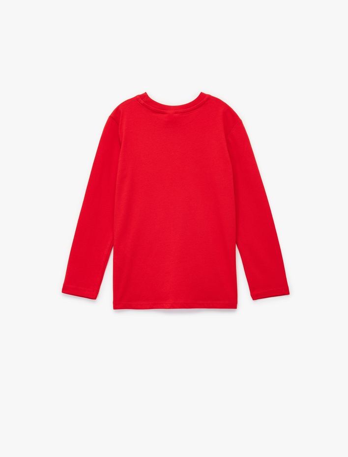 Erkek Bebek Pamuklu Uzun Kollu Bisiklet Yaka Cumhuriyet Baskılı Tişört