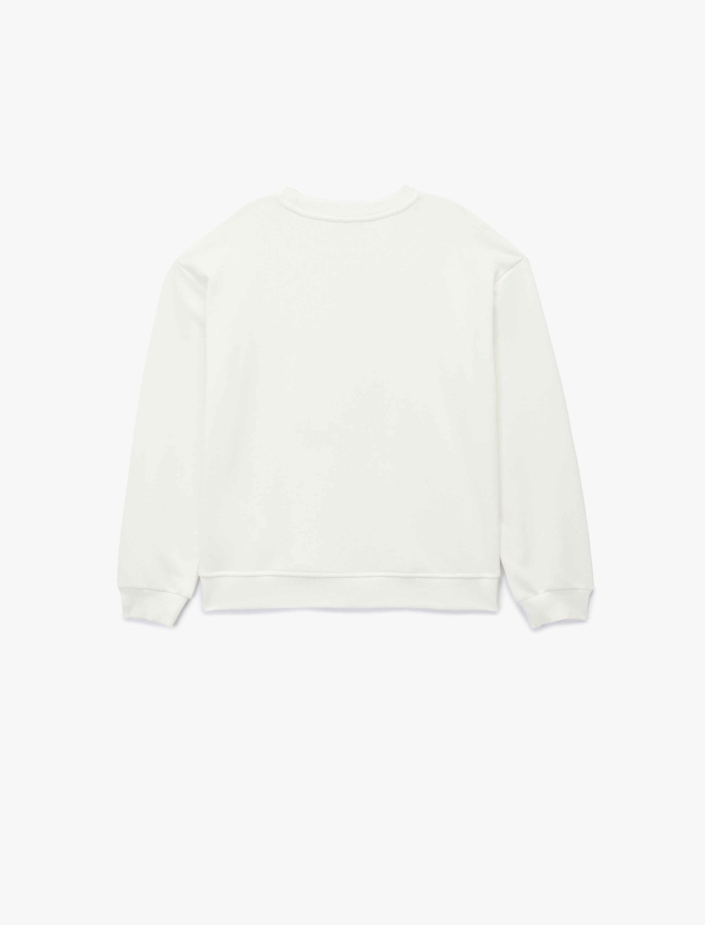  Kız Çocuk Atatürk Baskılı Uzun Kollu Bisiklet Yaka Pamuklu Sweatshirt