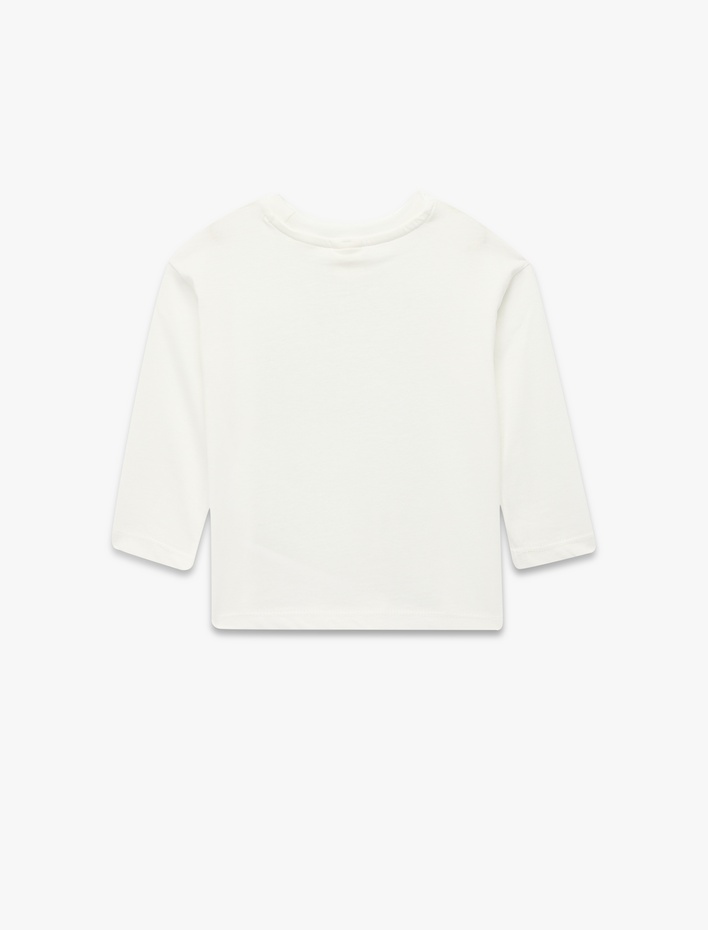 Kız Bebek Uzun Kollu Bisiklet Yaka Atatürk ve 29 Ekim Baskılı Pamuklu Tişört