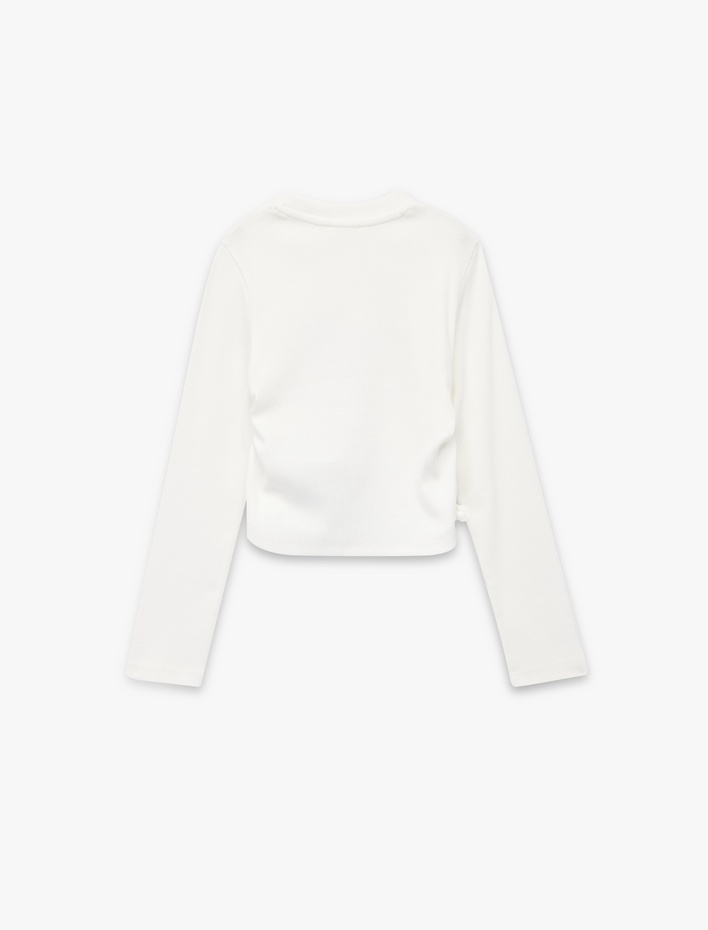 Kız Çocuk Uzun Kollu Bisiklet Yaka Cumhuriyet Baskılı Pamuklu Tişört