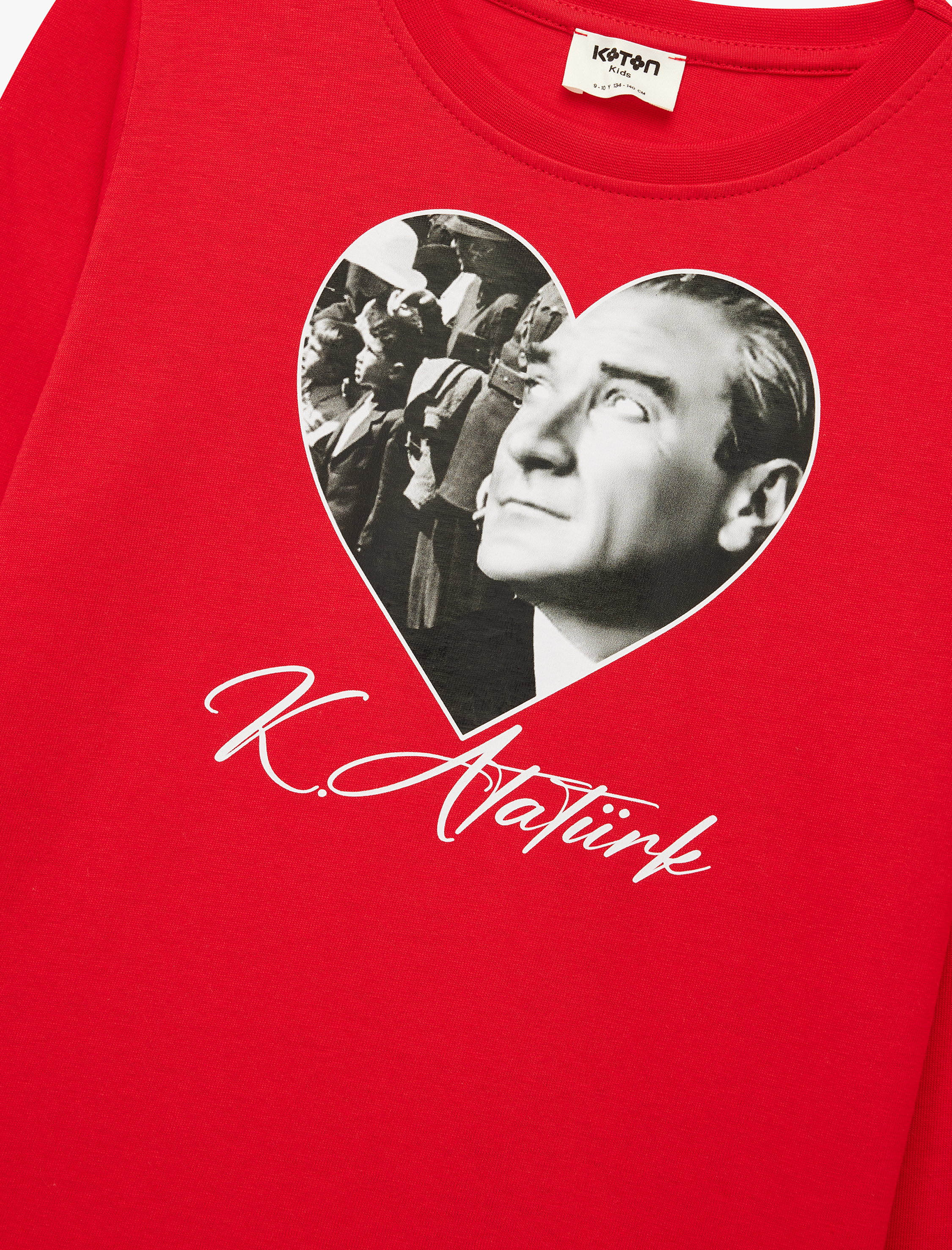  Kız Çocuk Pamuklu Uzun Kollu Bisiklet Yaka Baskılı Tişört