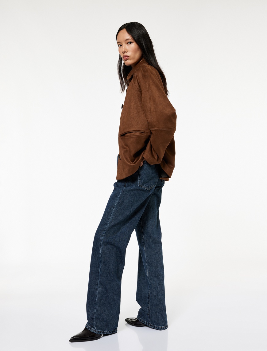   Normal Bel Uzun Paça Straight Fit Jean Pantolon - Straight Fit Jean