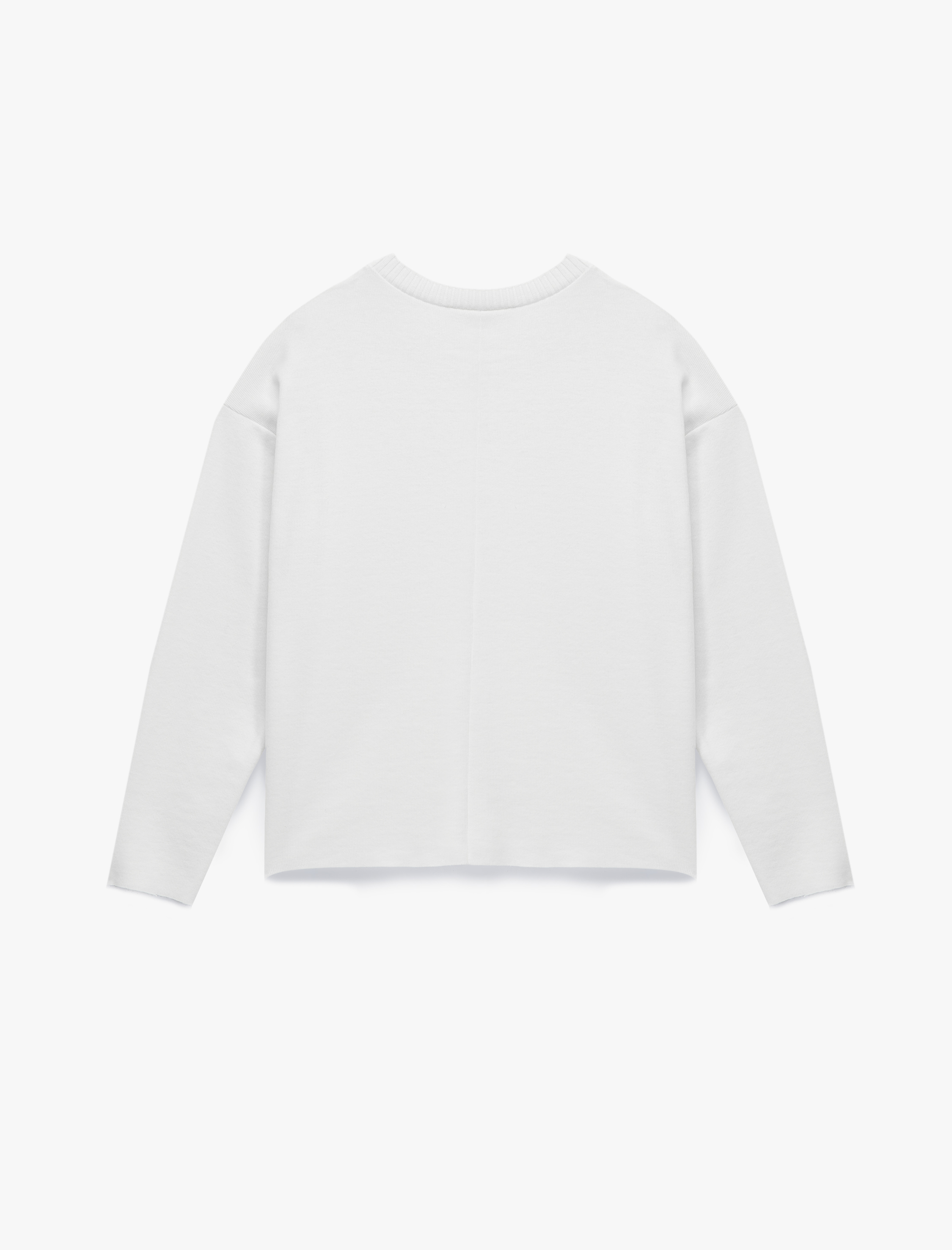   Uzun Kollu Bisiklet Yaka Basic Sweatshirt
