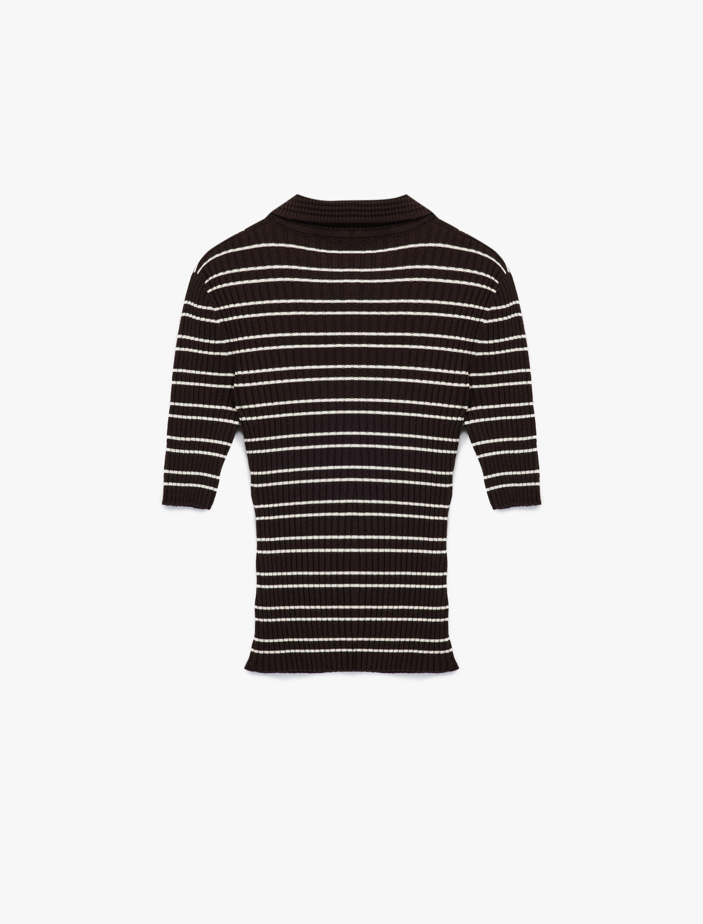   Yarım Düğmeli Kısa Kollu Polo Yaka Triko Kazak