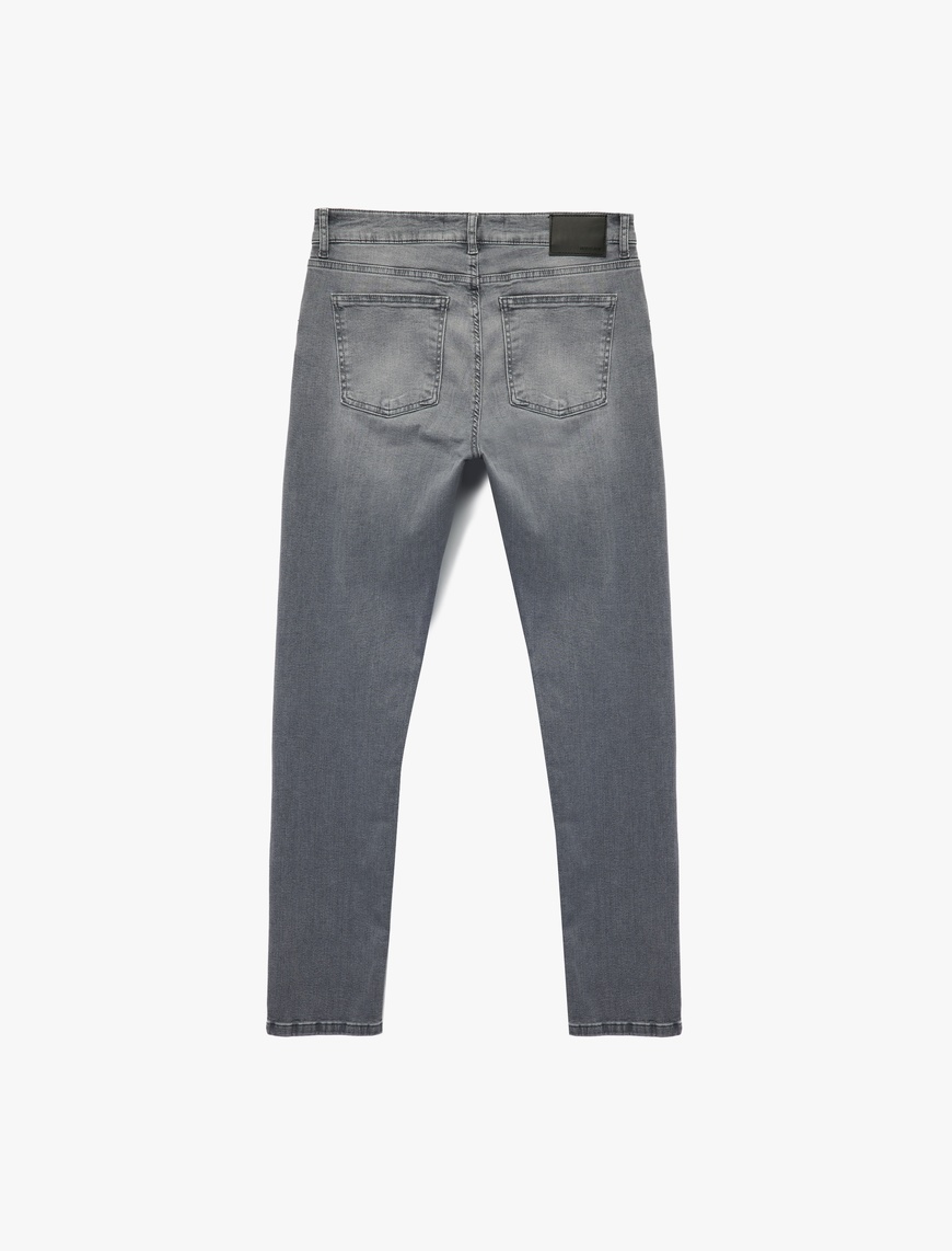   Pamuklu Normal Bel Düğmeli Slim Fit Jean Pantolon - Brad Jean