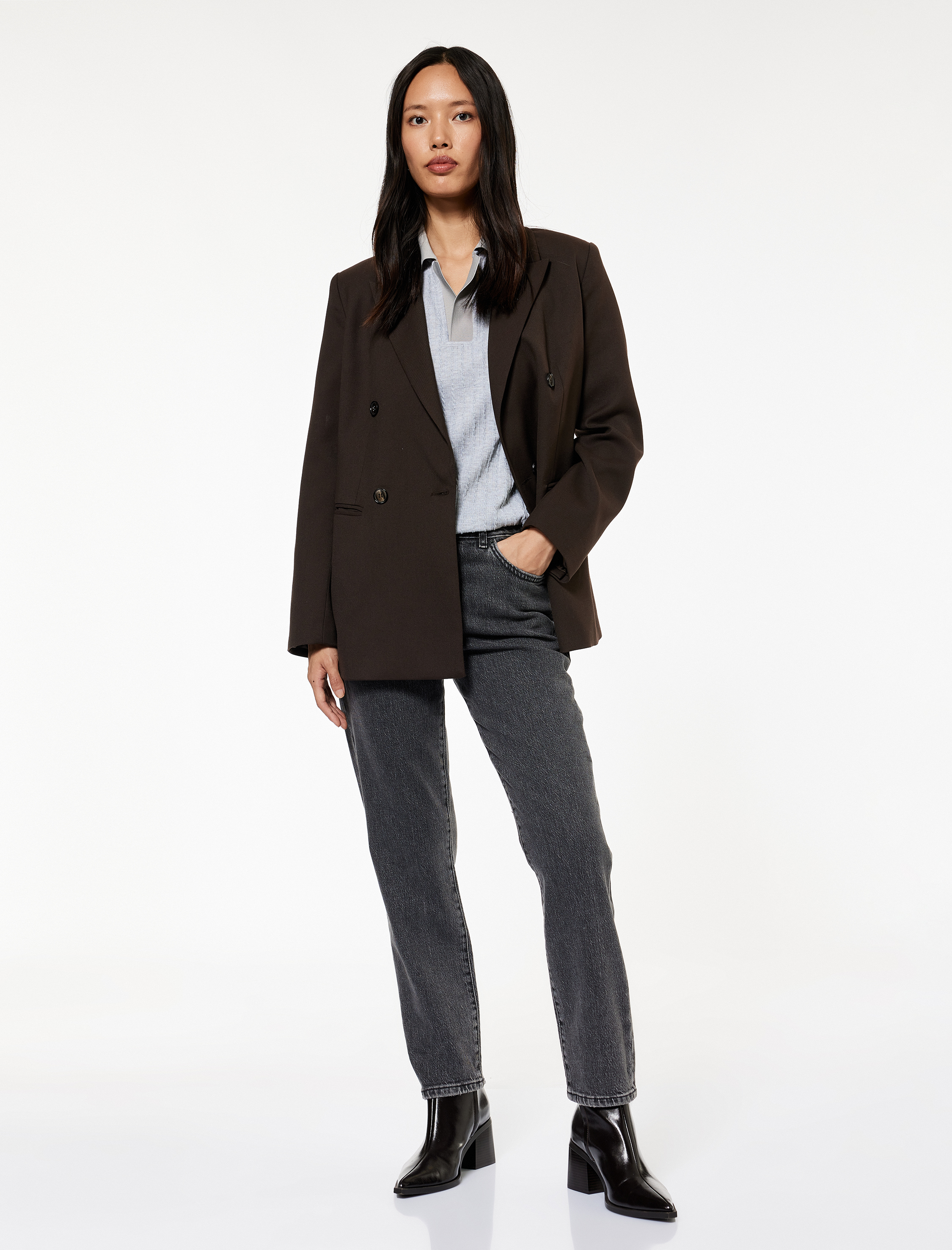 Slim Fit Cepli Düğmeli Pamuklu Yıkamalı Düz Paça Jean Pantolon - Straight Jeans