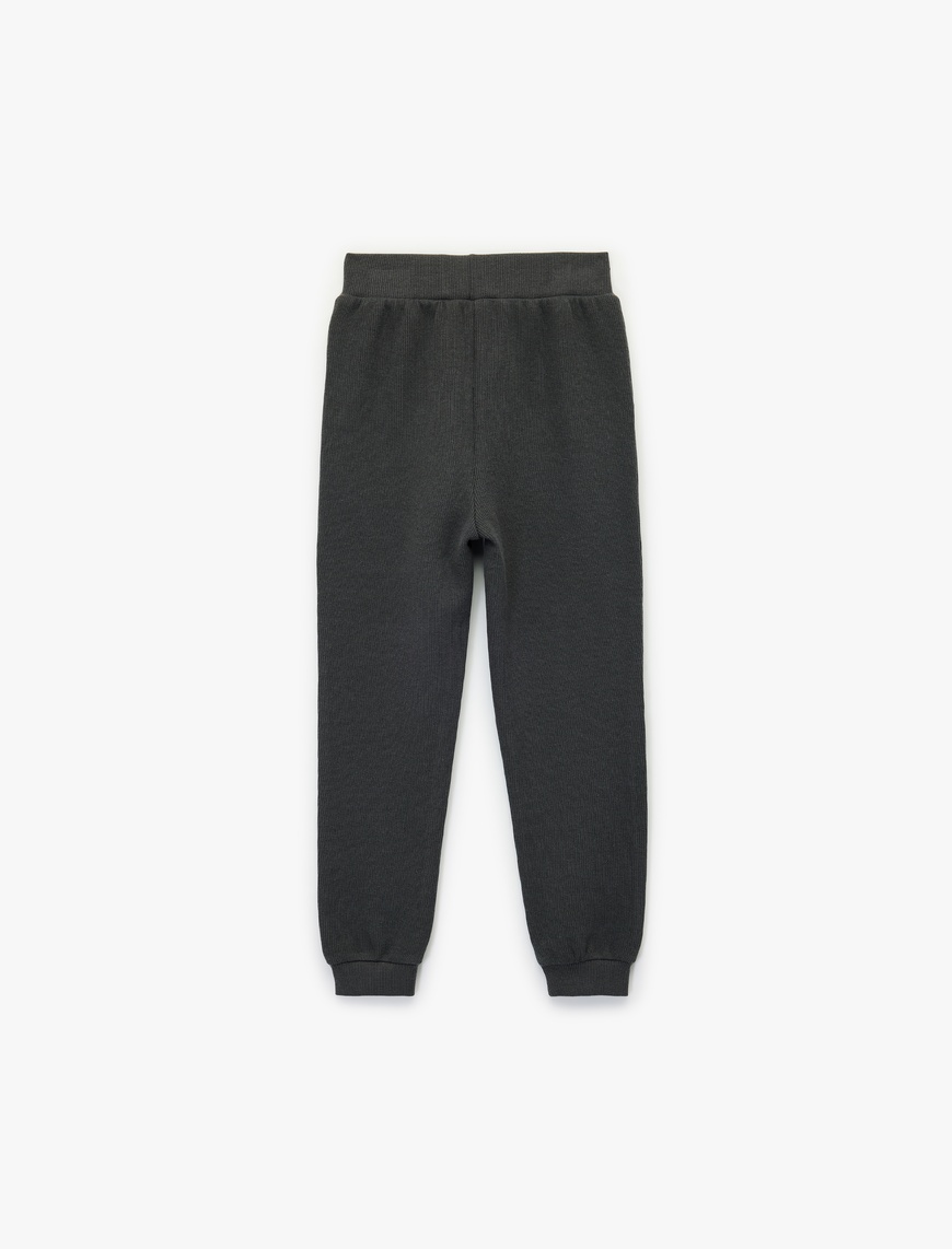  Erkek Bebek Pamuklu Şardonlu Beli Lastikli Basic Jogger Eşofman Altı