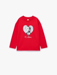 Pamuklu Uzun Kollu Atatürk Baskılı Tişört