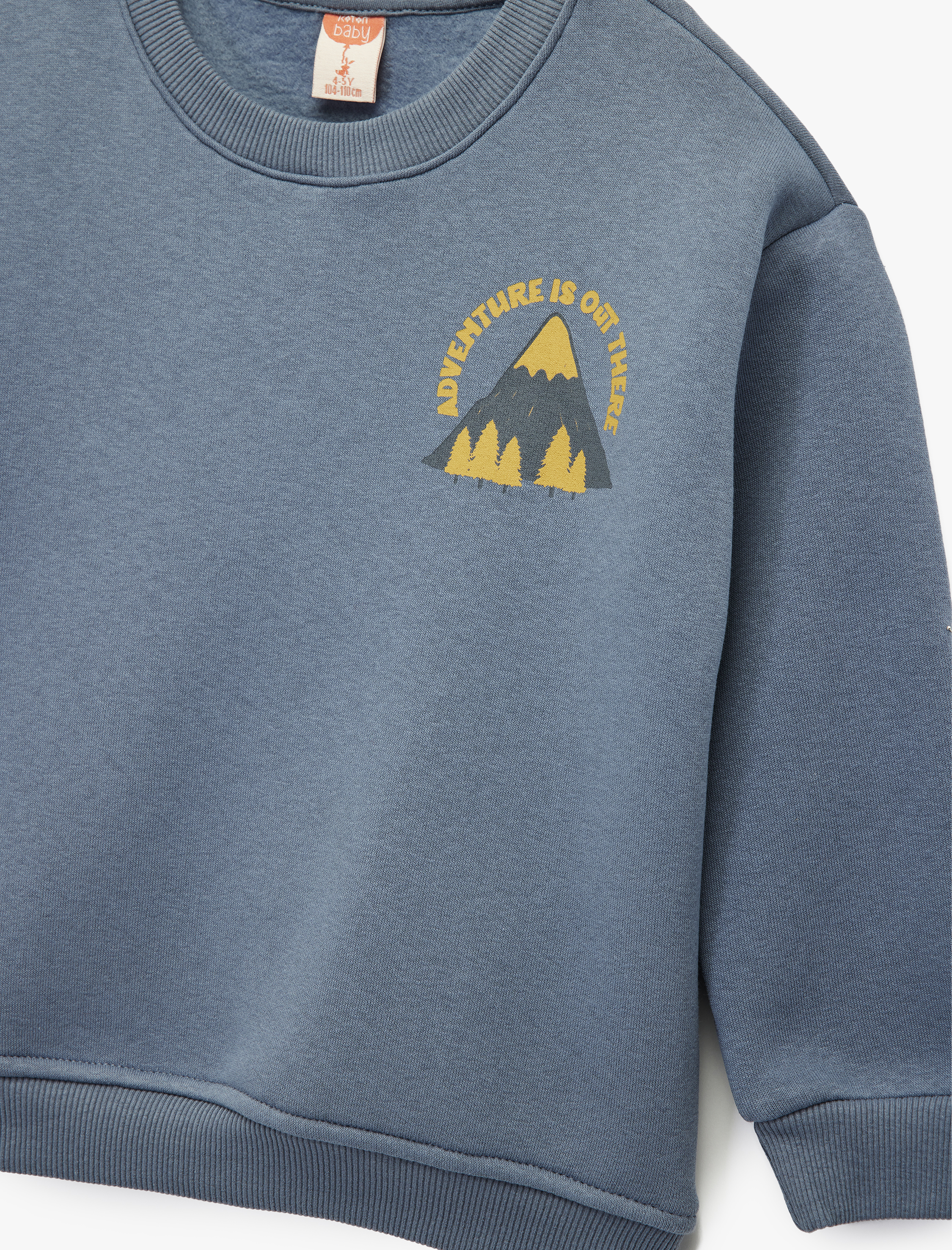  Erkek Bebek Baskı Detaylı Bisiklet Yaka Uzun Kollu  Sweatshirt