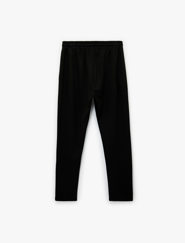  Viskon Cep Detaylı Beli Bağcıklı Spor Eşofman Altı