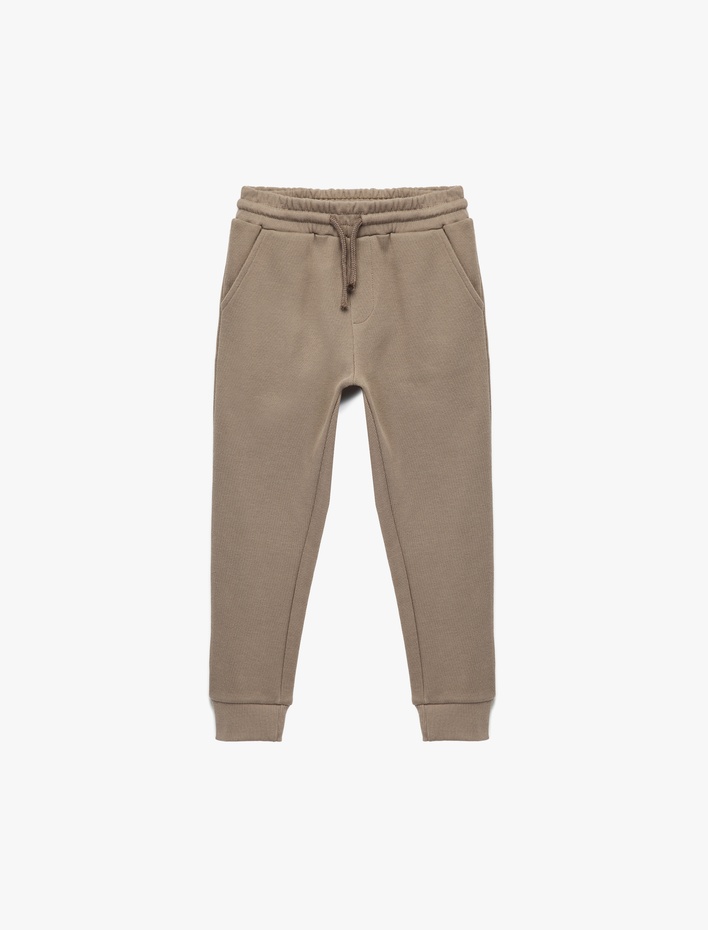 Erkek Çocuk Pamuklu Cepli Beli Bağlamalı Jogger Eşofman Altı
