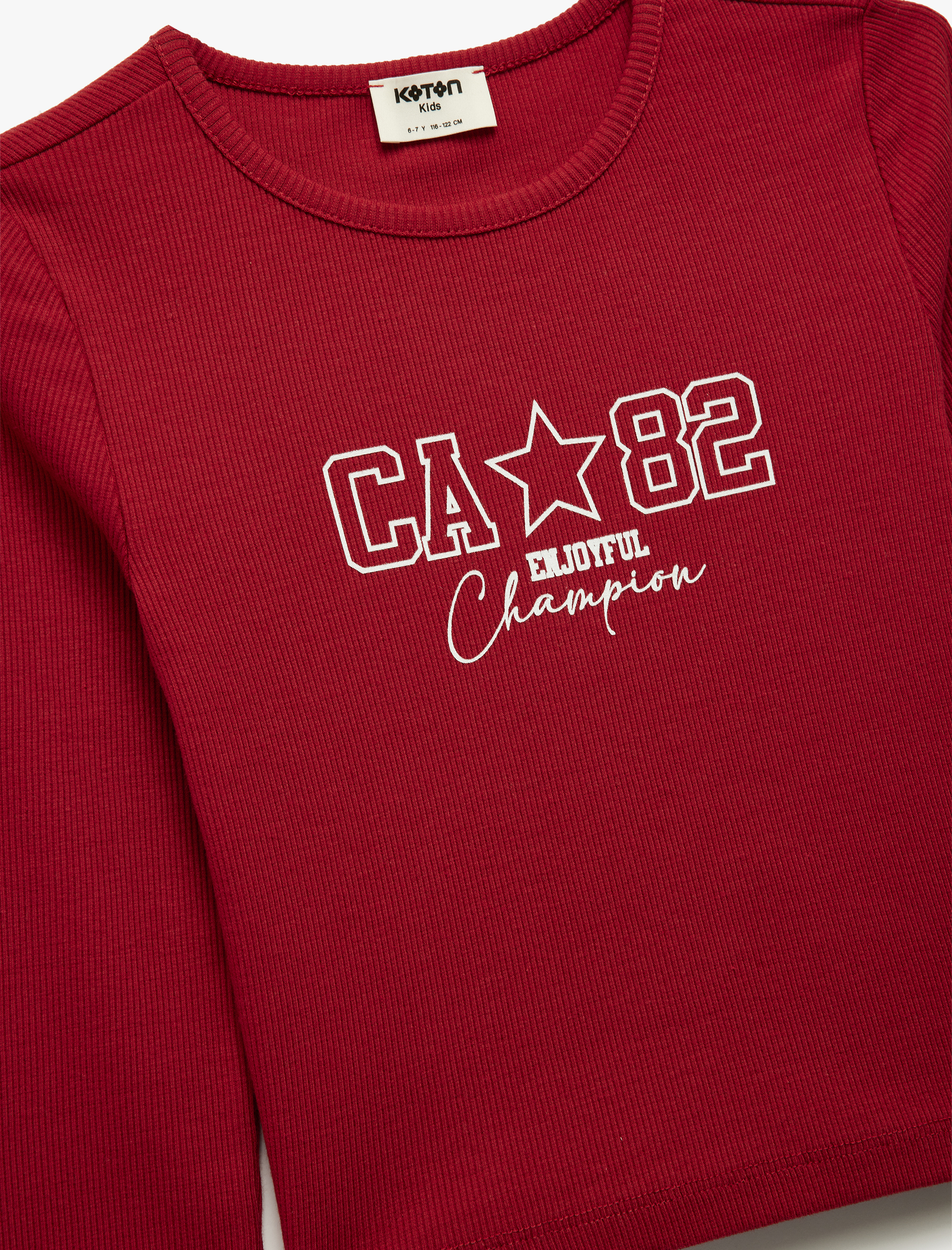  Kız Çocuk Pamuklu Baskılı  Bisiklet Yaka Uzun Kollu Tişört