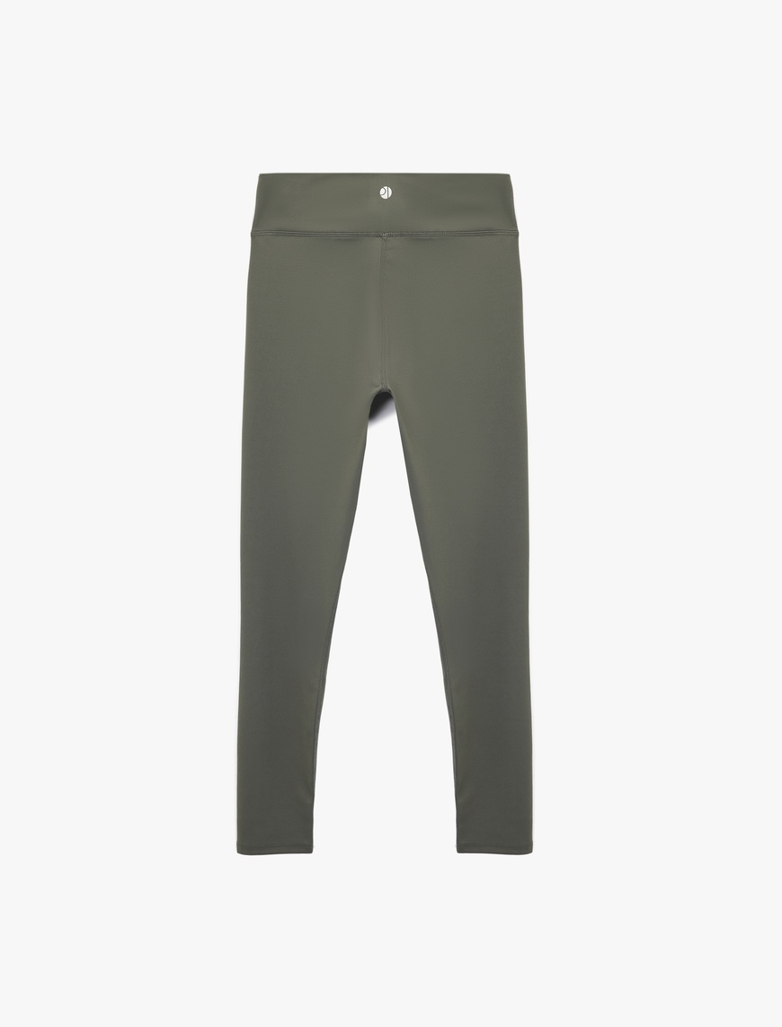   Yüksek Bel Slim Fit Dikiş Detaylı Spor Tayt