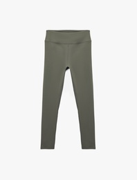 Yüksek Bel Slim Fit Dikiş Detaylı Spor Tayt