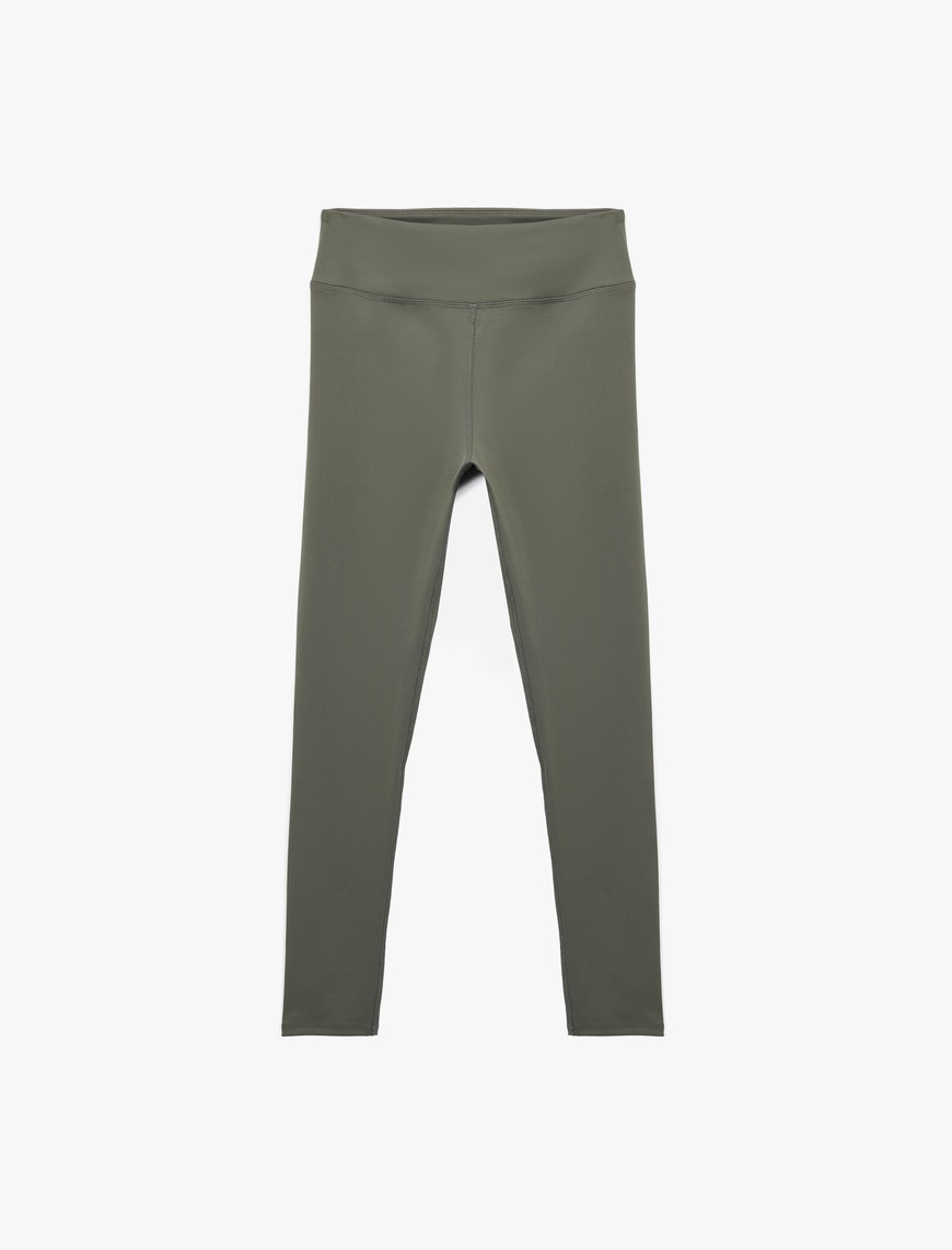   Yüksek Bel Slim Fit Dikiş Detaylı Spor Tayt