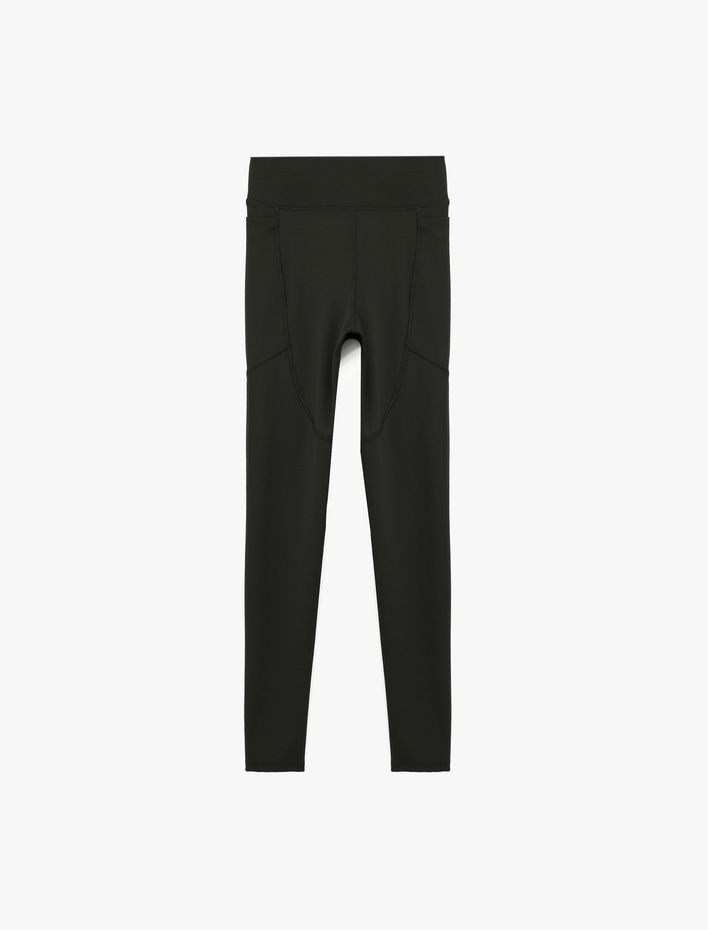 Yüksek Bel Cep Detaylı Slim Fit Spor Tayt