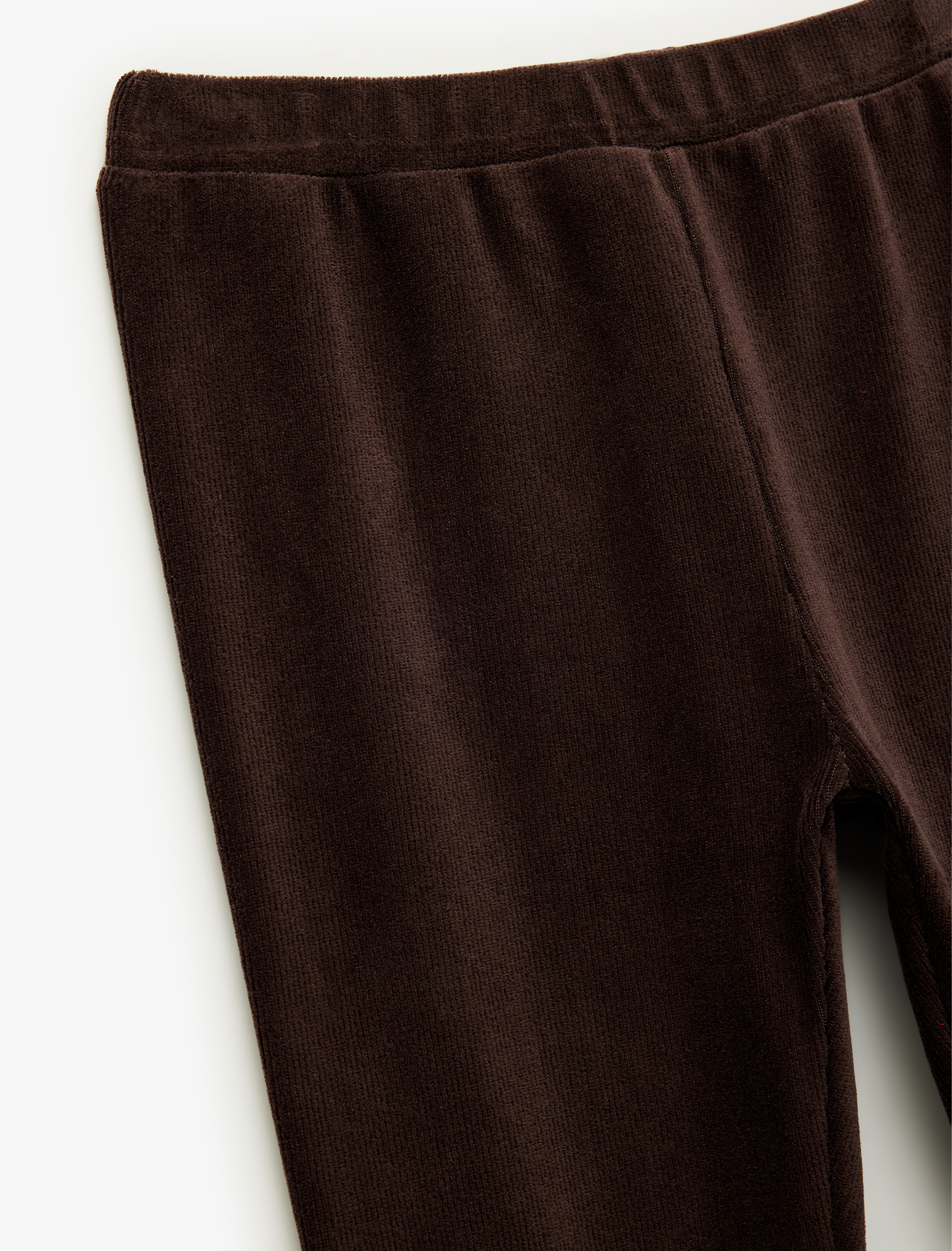  Kız Çocuk Beli Lastikli Yüksek Bel Basic Kadife Tayt