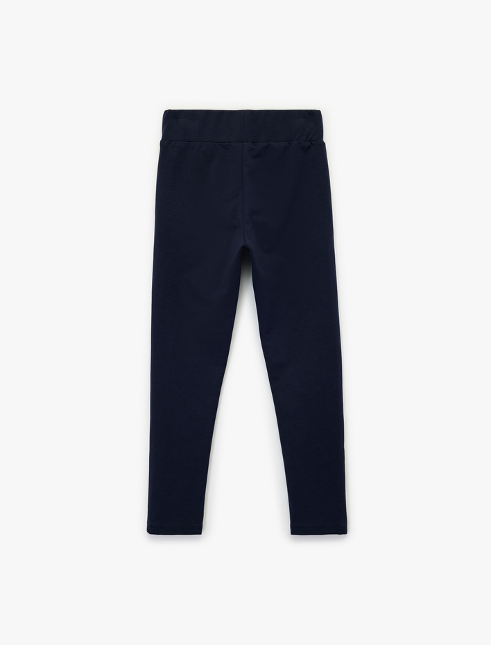 Kız Çocuk Pamuklu Beli Lastikli Tayt