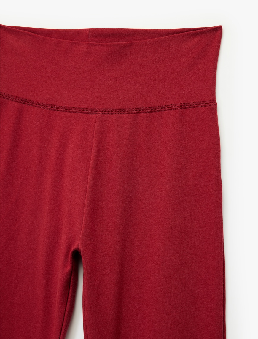  Kız Çocuk Pamuklu İspanyol Paça Slim Fit Basic Pantolon
