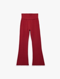 Pamuklu İspanyol Paça Slim Fit Basic Pantolon