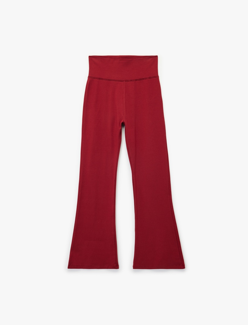  Kız Çocuk Pamuklu İspanyol Paça Slim Fit Basic Pantolon