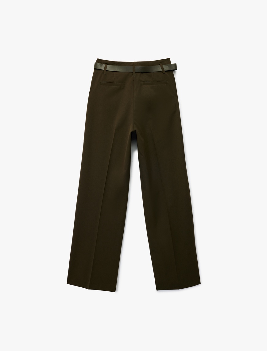   Koton X Sima Tarkan - Nervürlü Cepli Straight Fit Kemerli Bol Paça Pantolon