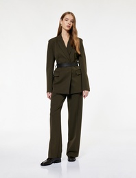 Koton X Sima Tarkan - Uzun Kollu Cepli Kruvaze Kemerli Oversize Blazer Ceket