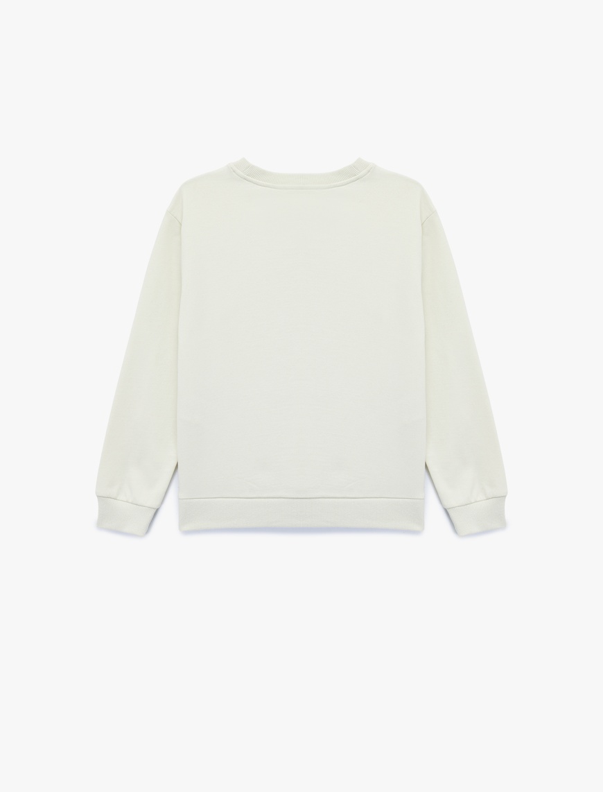  Erkek Çocuk Baskılı Uzun Kollu Bisiklet Yaka Pamuklu Sweatshirt