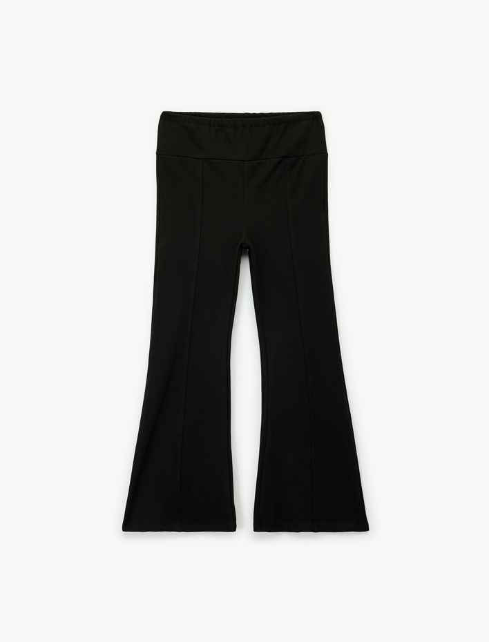 Kız Çocuk Beli Lastikli Basic İspanyol Paça Pantolon