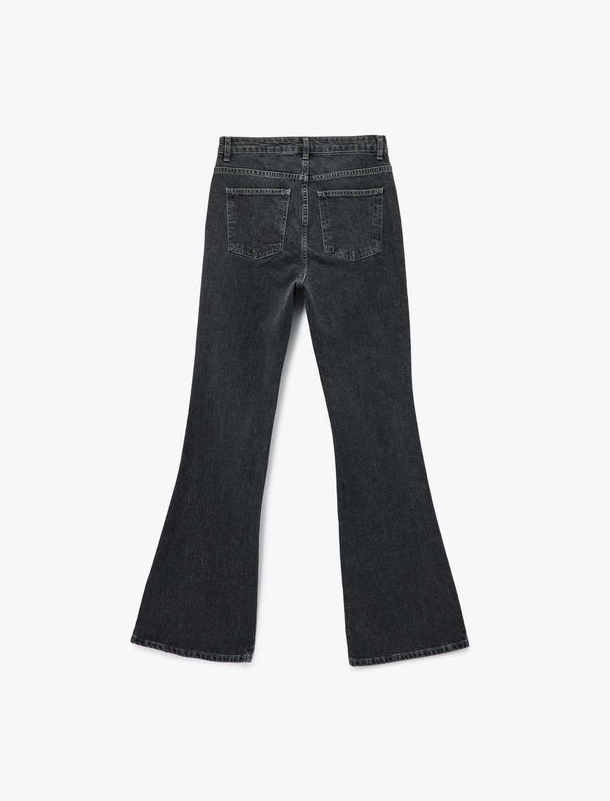   Yüksek Bel İspanyol Paça Dar Kesim Jean Pantolon - Flare Jeans