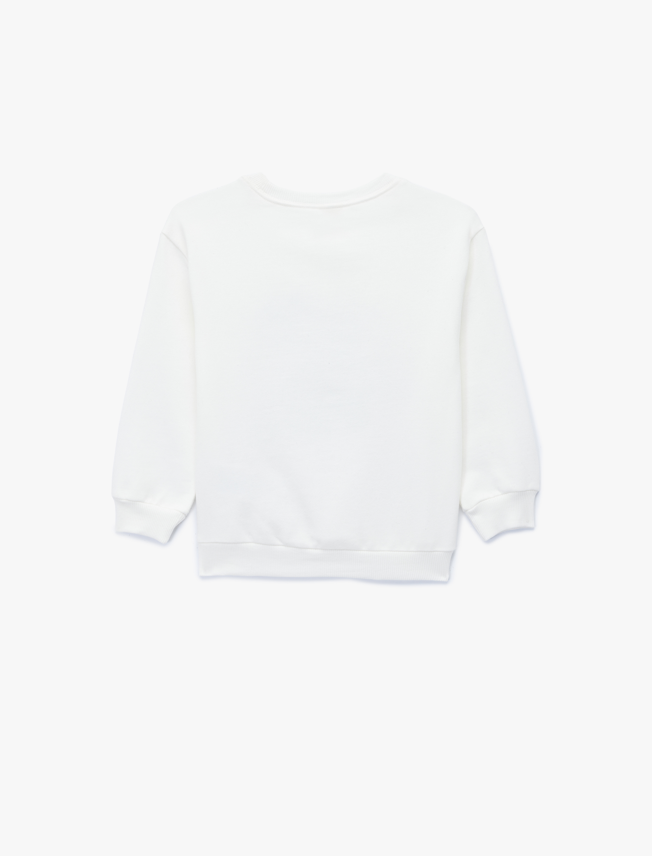  Erkek Bebek Pamuklu Uzun Kollu Bisiklet Yaka Baskılı Şardonlu Sweatshirt
